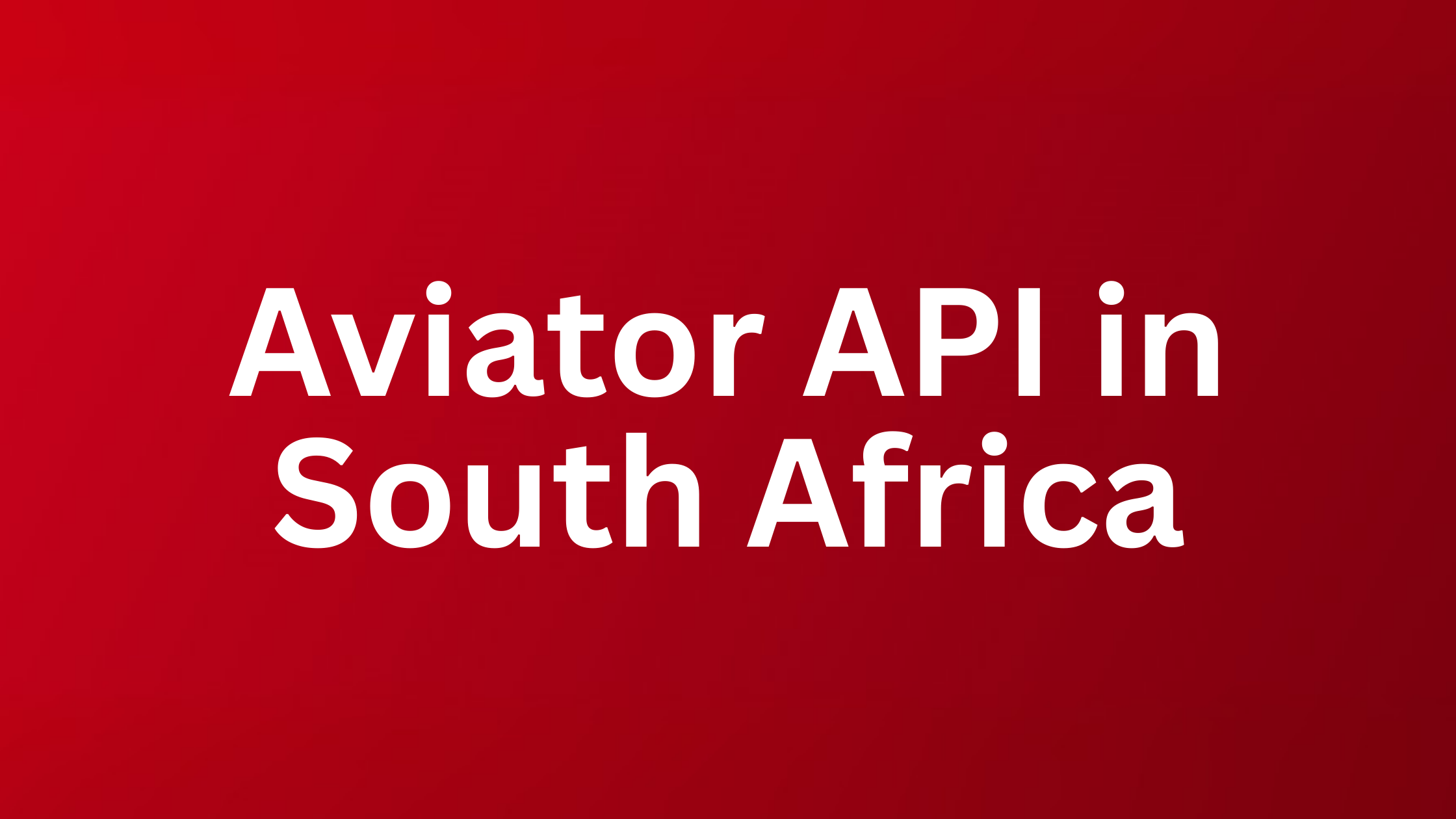 aviator api provider  in south africa