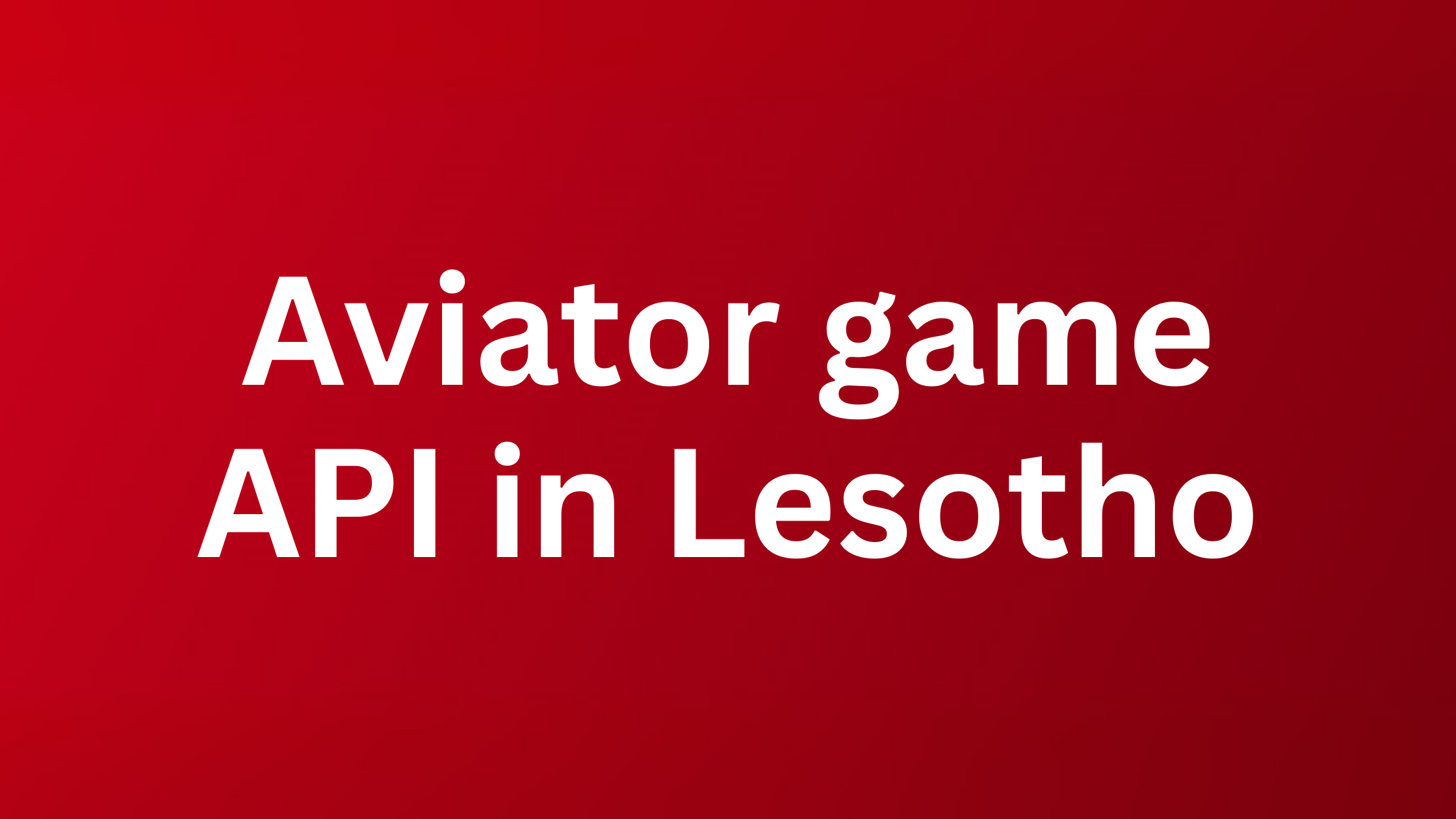aviator api in lesotho