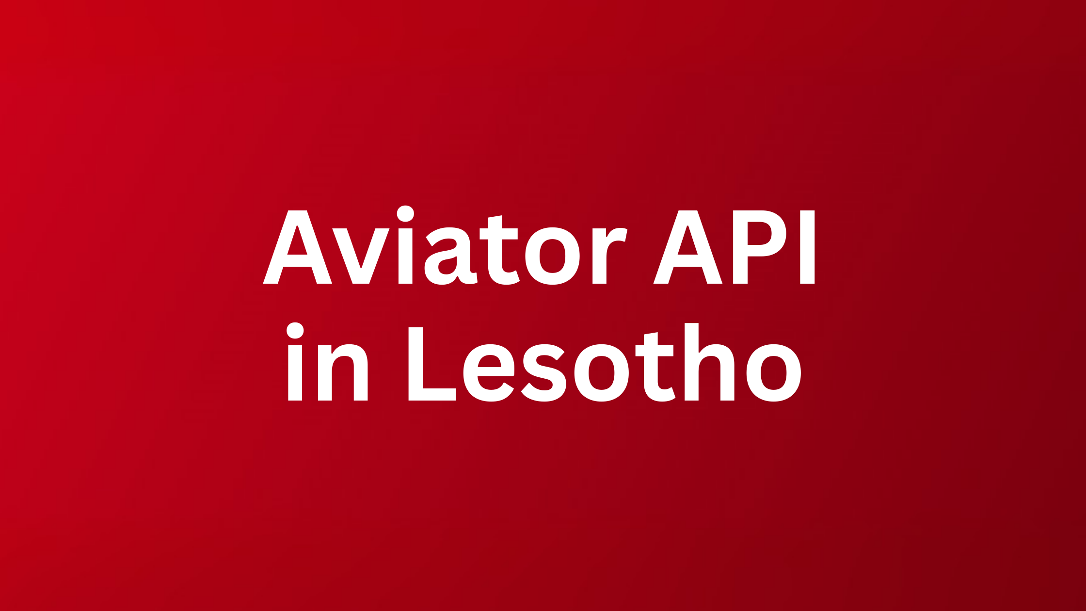 aviator api provider in lesotho